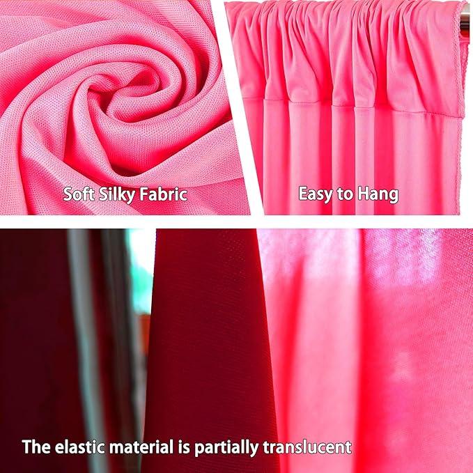 10 x 10 Feet Pink Backdrop Curtain for Partie, Background Curtains for Photos...