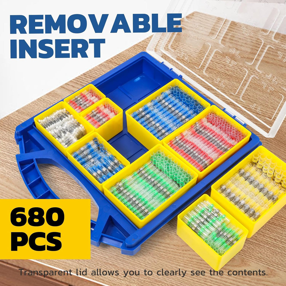haisstronica Solder Seal Wire Connectors Kit 680PCS, 5 Colors/5 Sizes