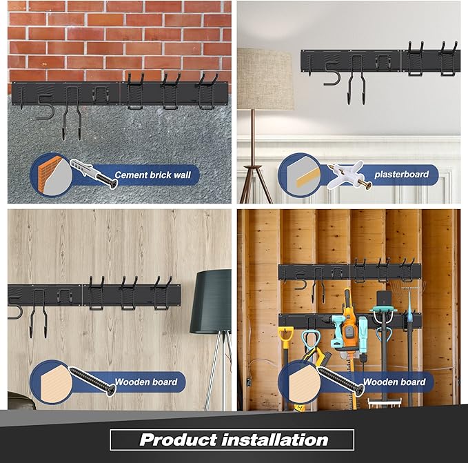Garage Tool Storage Rack, Heavy Duty Garage Storage Organizer Rack System Wall