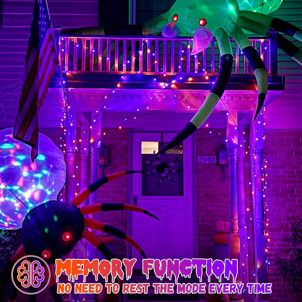 Halloween String Lights Orange and Purple 165ft 500 LED