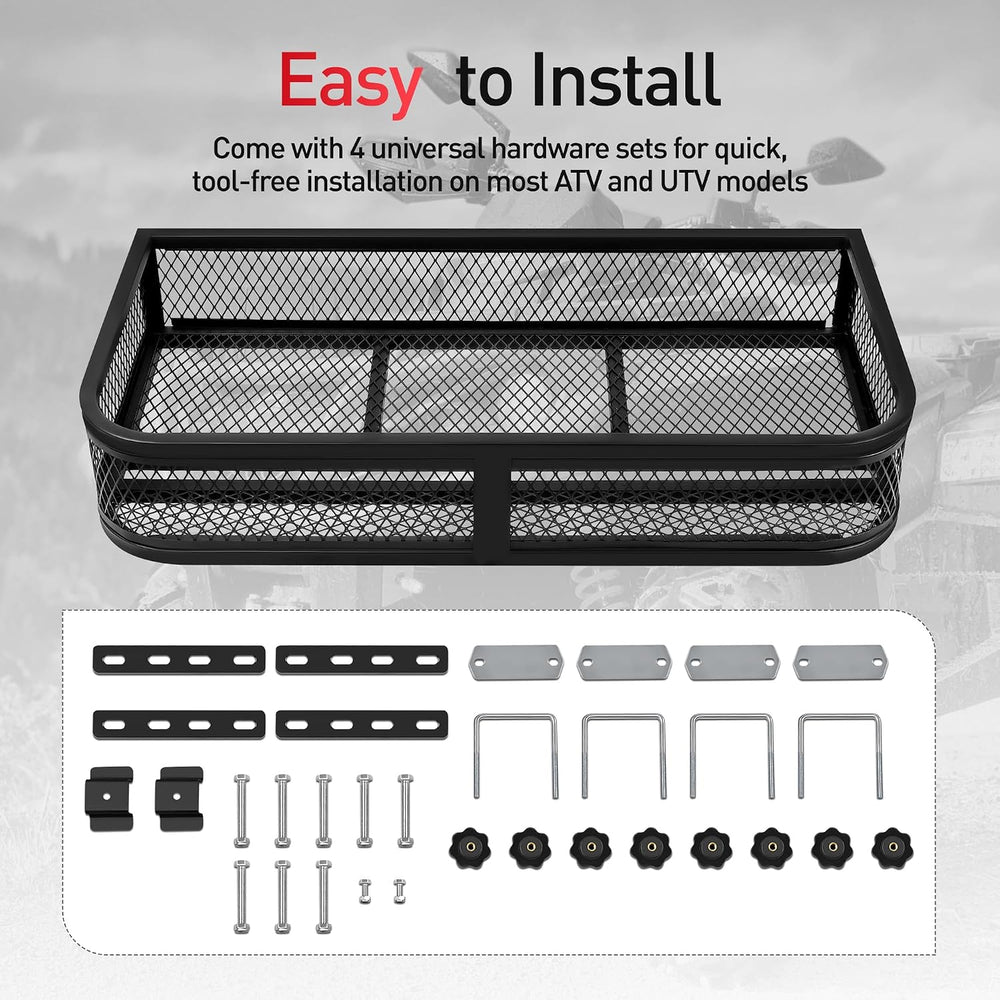 JY PERFORMANCE ATV Front Cargo Basket, Heavy Duty ATV Racks and Baskets for C...