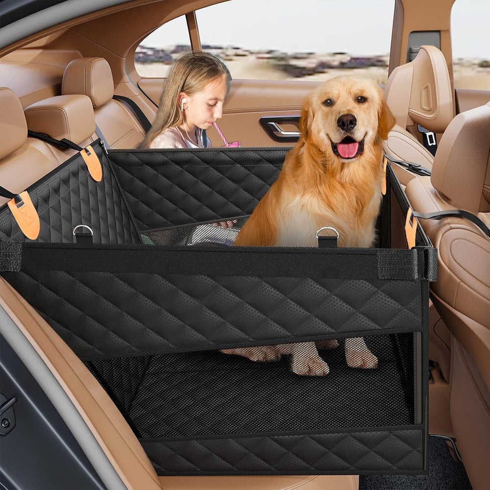 PETICON Large Dog Car Seat, Back Seat Extender for Dogs with Hard Bottom