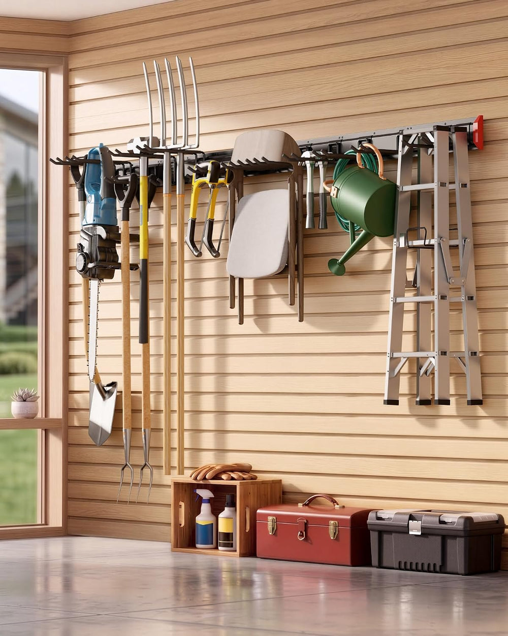 monTEK 96" Garage Tool Organizer Wall Mount, 925 LBS Heavy Duty Tool Rack