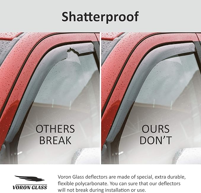 Voron Glass in-Channel Extra Durable Rain Guards (4 Pieces)