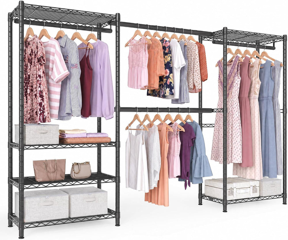 SONGMICS clothes rack, Adjustable Mesh Shelves and Hanging Rails