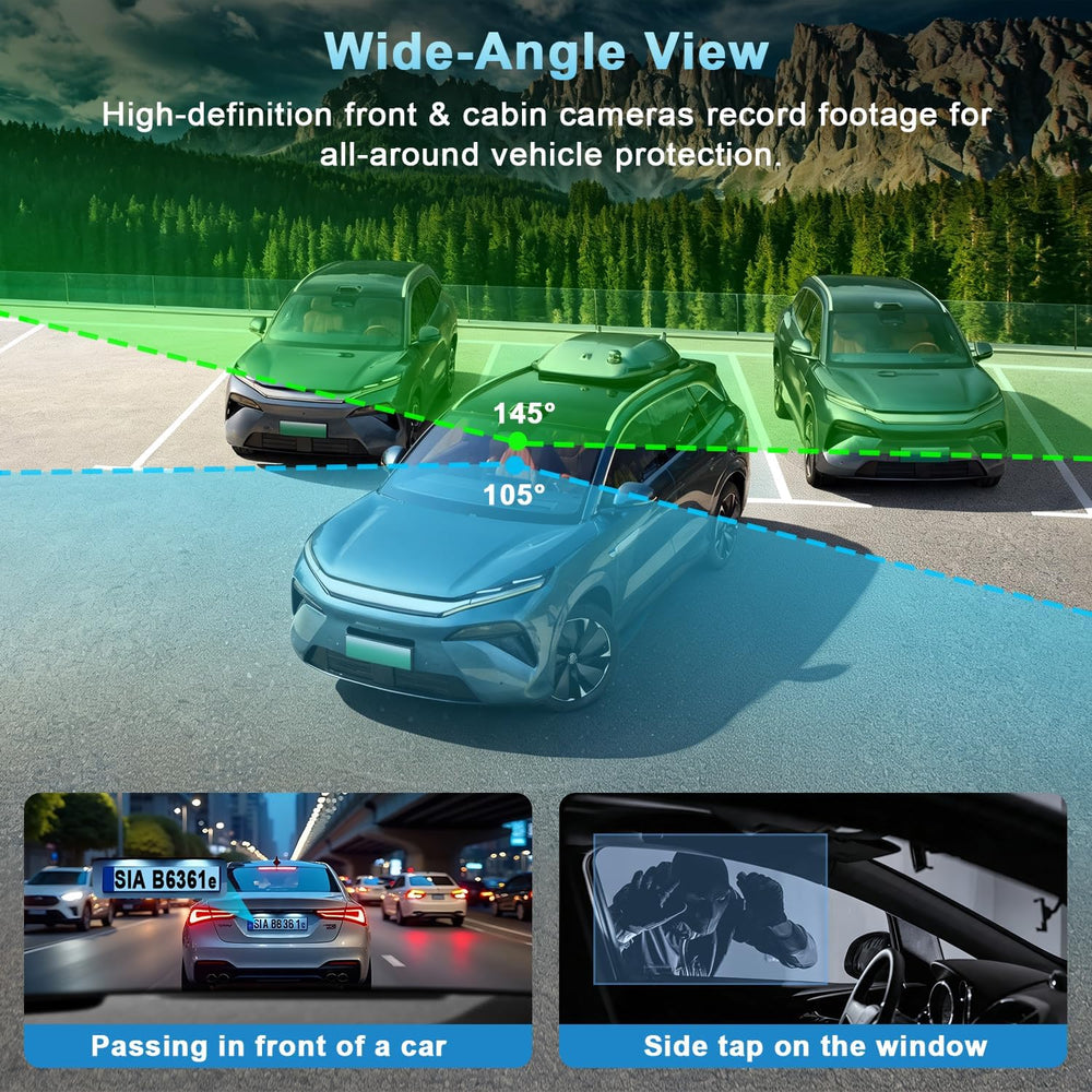 4G LTE Dash Cam with Live View,2K+1080P Front-Inside Car Camera SD/Cloud