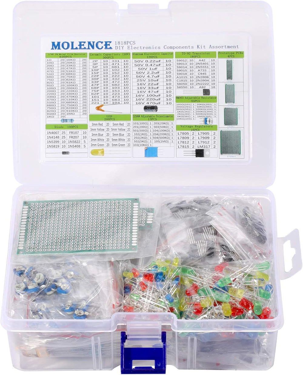 1818PCS DIY Electronics Components Kit Assortment for Arduino