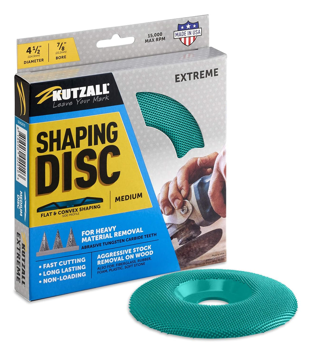 Kutzall 4-1/2" Wood Carving Disc for Angle Grinders, Medium