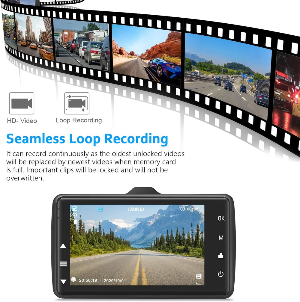 Dash Cam Front with 32G SD Card, BOOGIIO 1080P FHD Car Driving Recorder 3'...