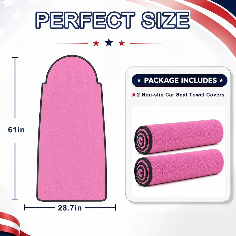 Car Seat Towel Cover 2 Pack for Front Seats, Sweat Absorbent Car Seat Protect...