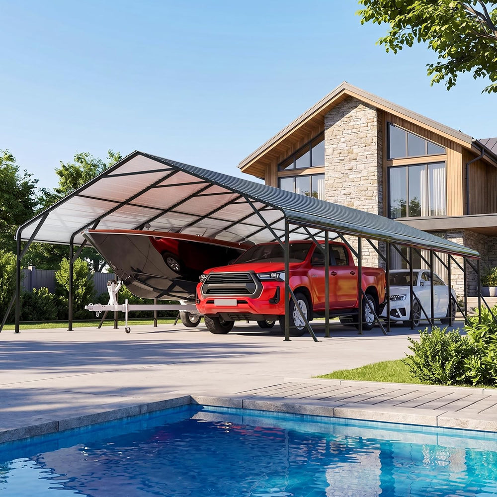 20x40 FT Metal Carport Canopy with Reinforced Base