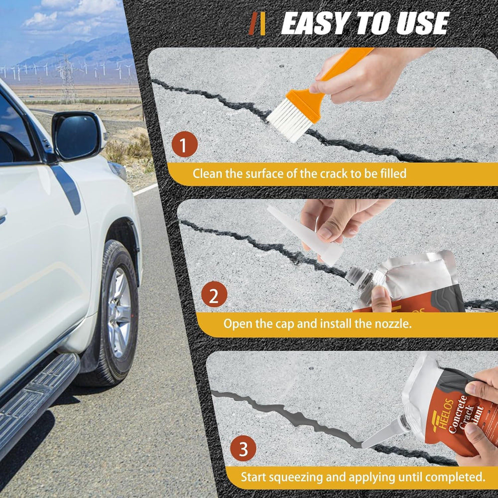 Concrete Crack Filler, 9Packs Premium Concrete Crack Sealant, Weather-Resista...