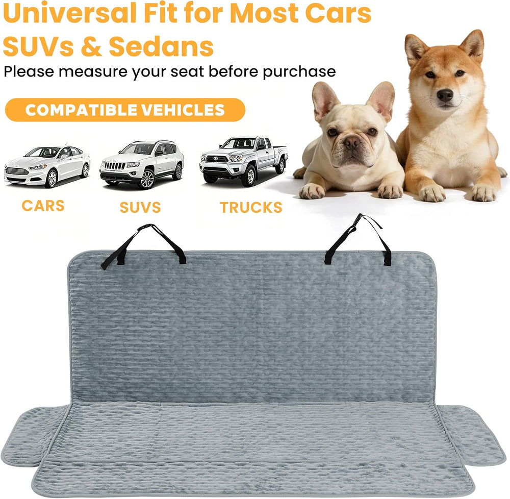 Dog Car Seat Cover, Waterproof Non-Slip Pet Mat, Bluegrey Back Seat