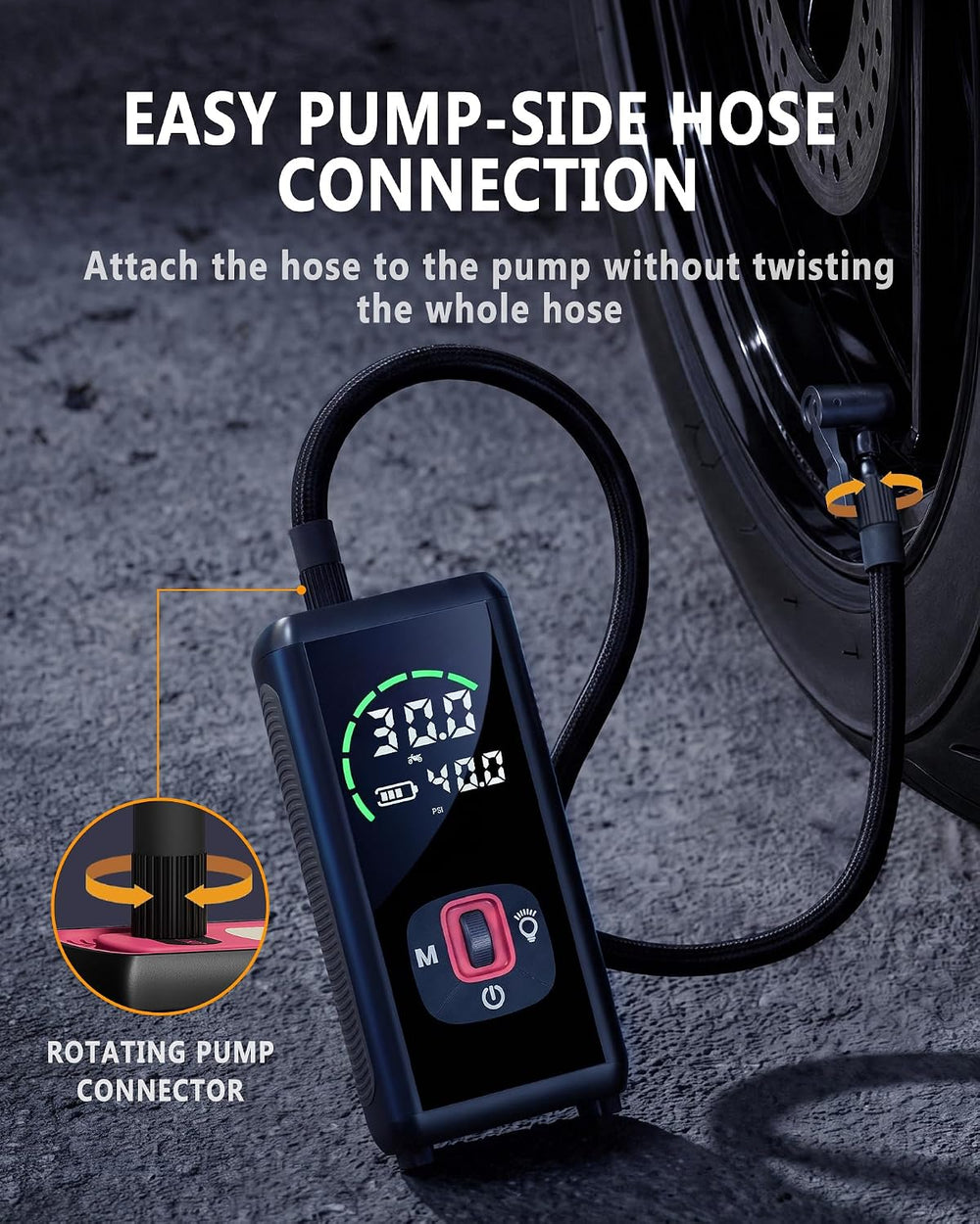 Wireless Tire Inflator Portable Air Compressor, 150PSI, 6000mAh Battery Power...