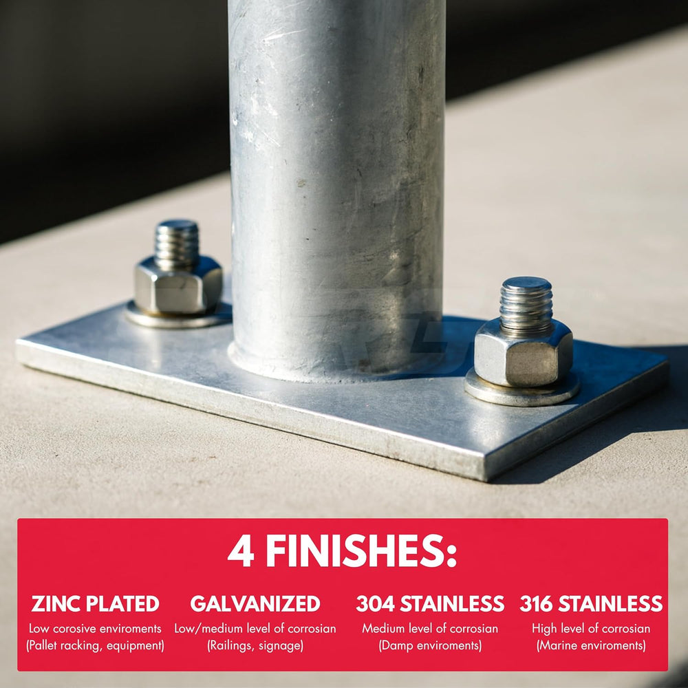 1/2" x 5-1/2" Zinc-Plated Wedge Anchors for Concrete & Cement (...