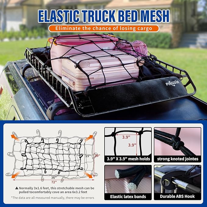 Roof Rack Basket 51" X 36" X 5" Rooftop Rack Cargo Carrier Uni...