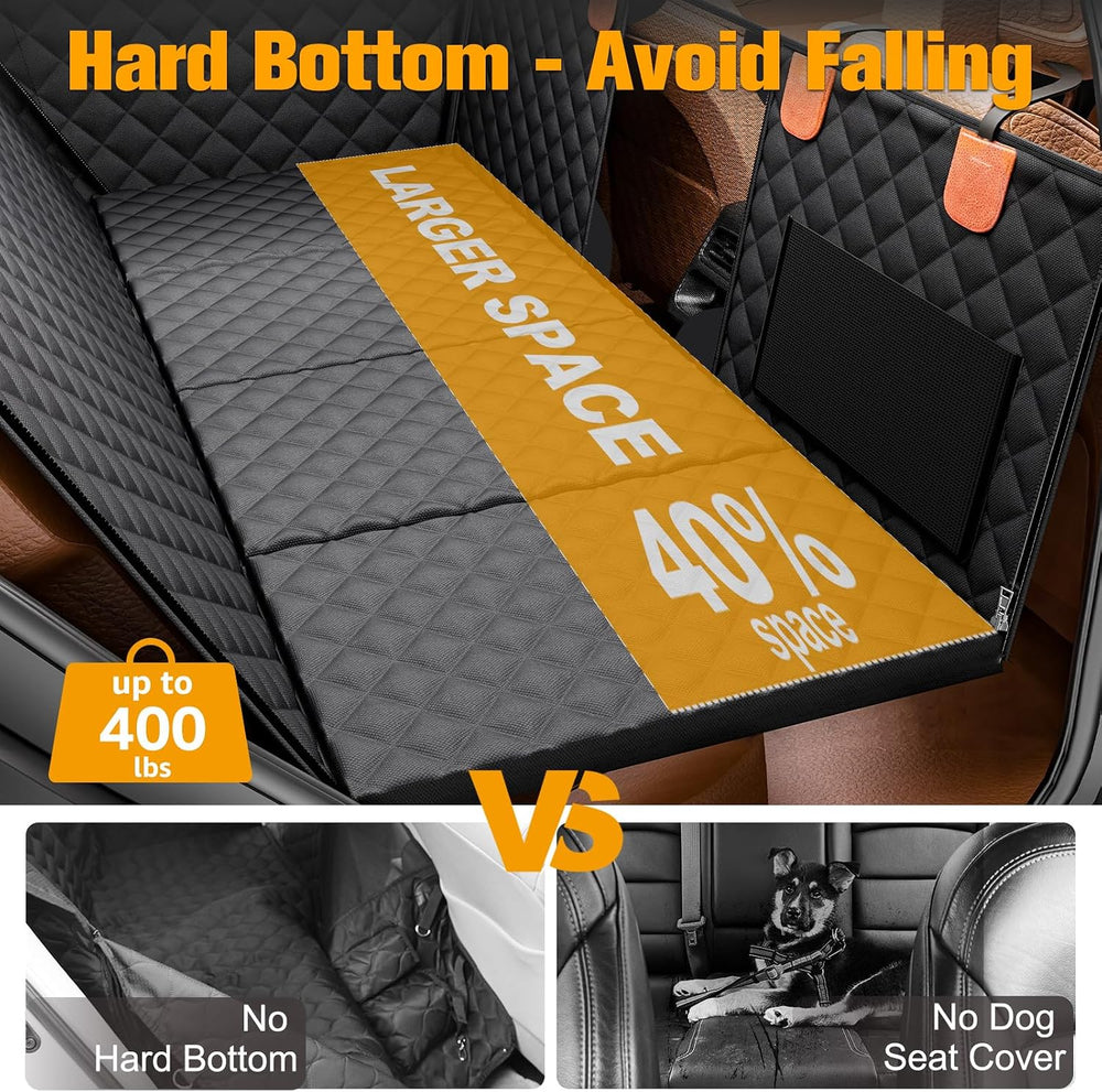 PETICON Dog Car Seat Cover for Back Seat, Hard Bottom Back Seat Extender