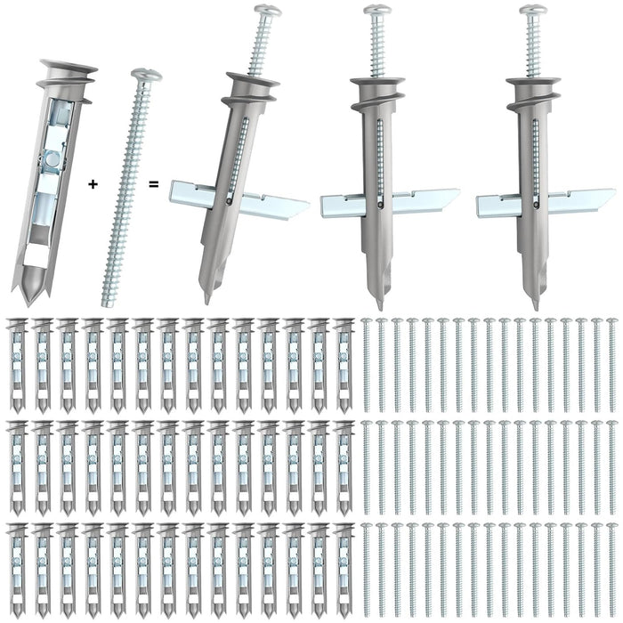 Frienda 50 Pcs Drywall Anchors Heavy Duty Self-Drilling Toggle Bolts 1/8