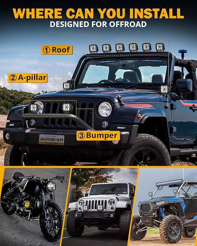 Auxbeam 5 Inch LED Pods, XP-Ultra Series Offroad Driving Light 110W Super