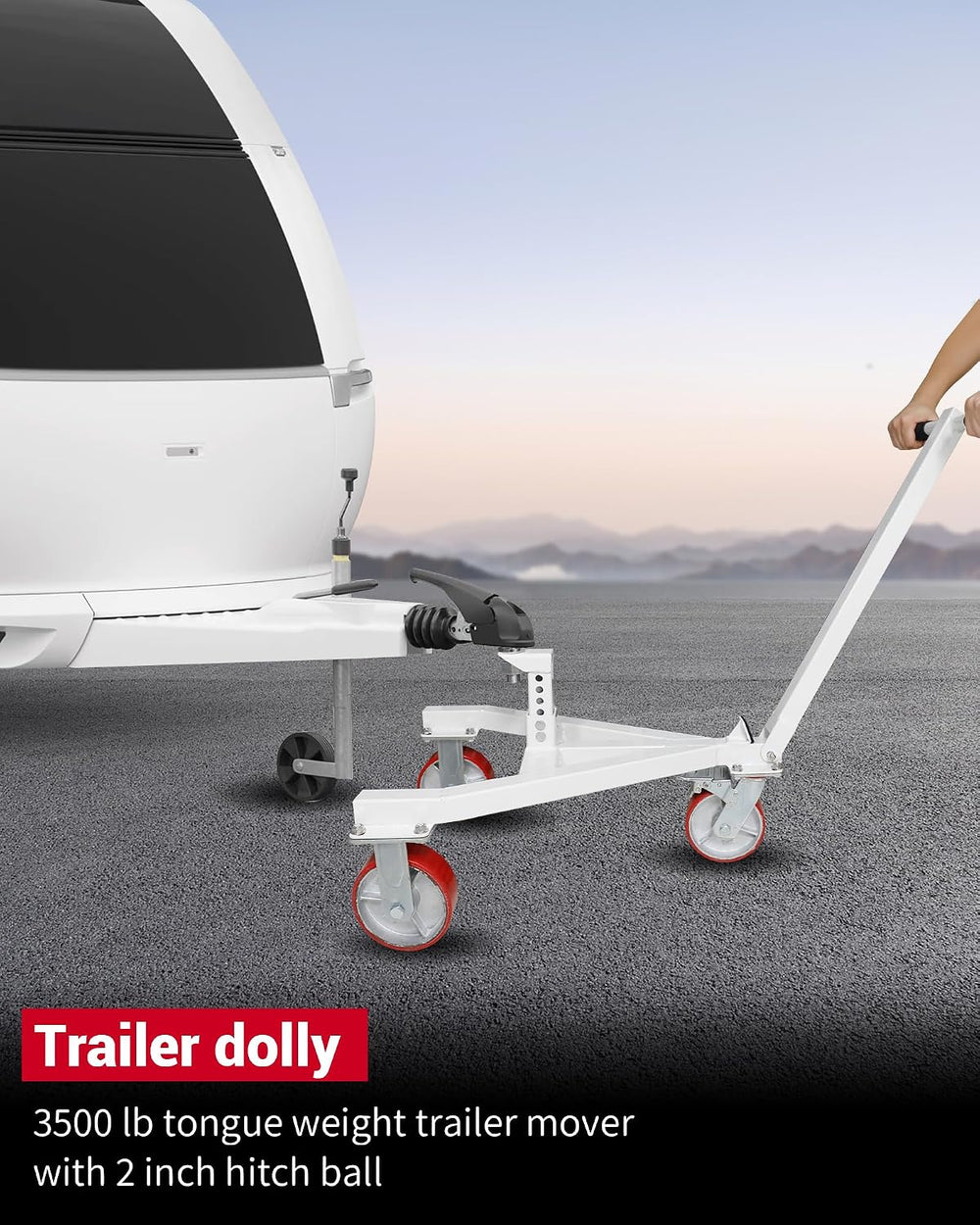 Trailer Dolly, 3500 lb Tongue Weight Trailer Mover with 2 inch Ball, Angle Ad...
