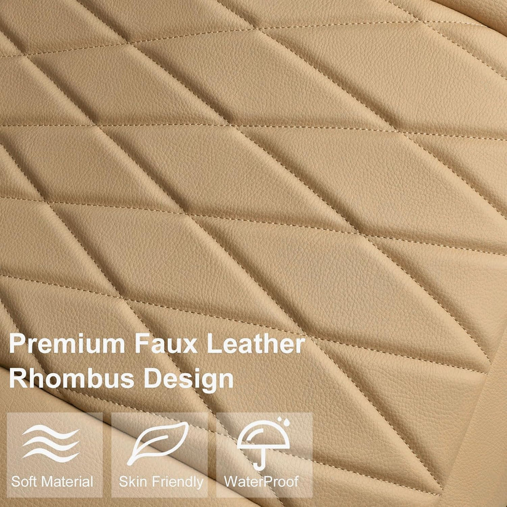 CAR PASS 2 Pack Leather Front Car Seat Covers, Bottom Seat Covers Full Wrappe...