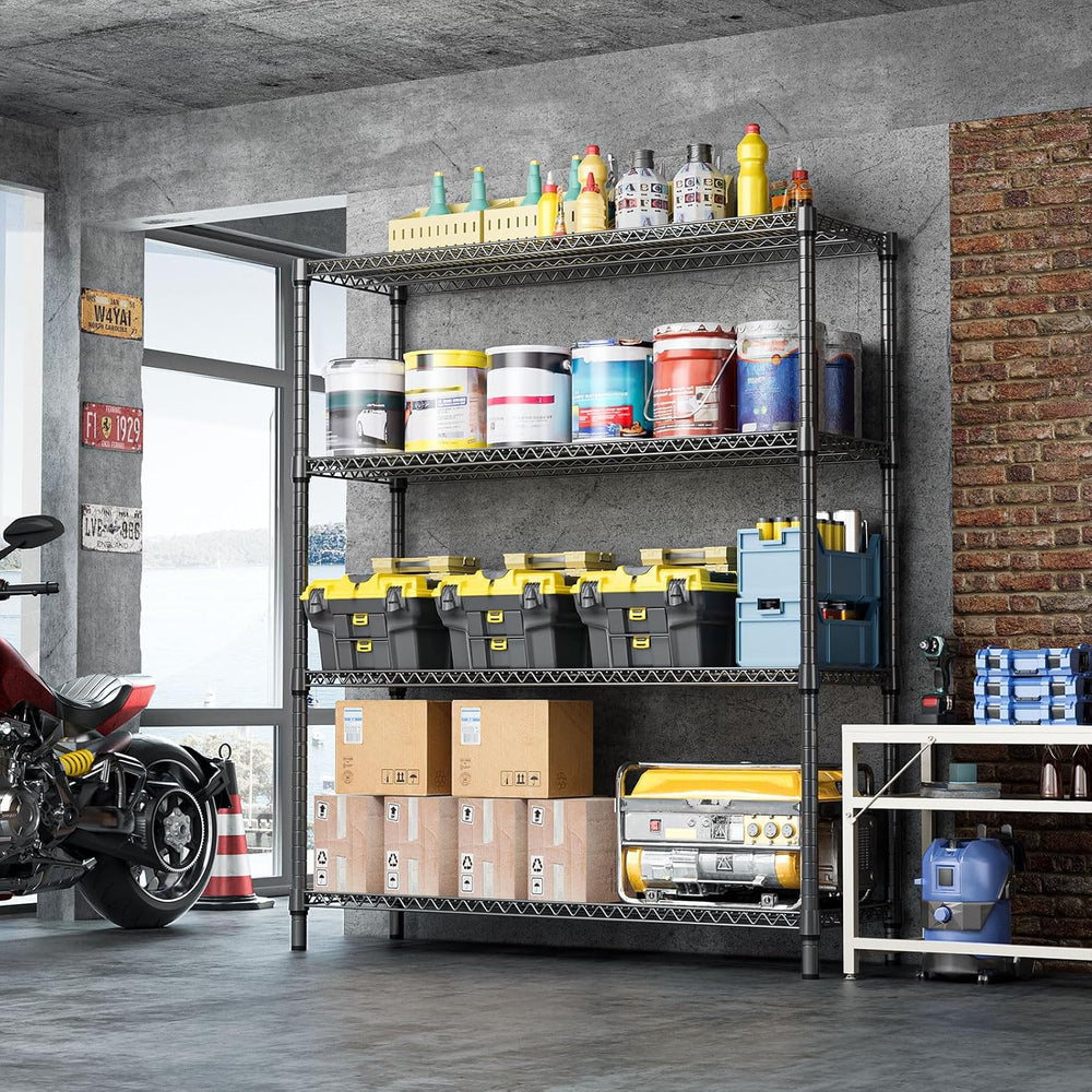 IZEUK 4 Tiers Garage Shelving Wide Storage Shelves Metal Shelves Heavy Duty
