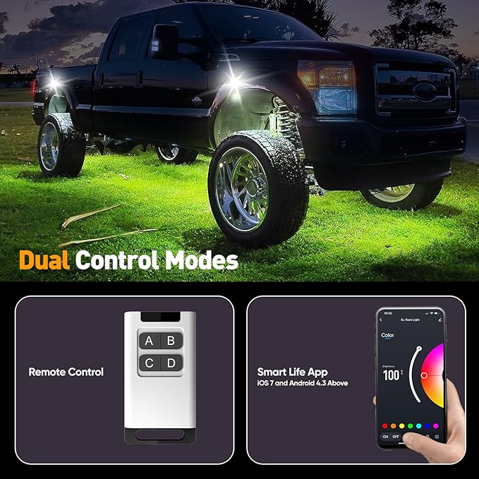 YiLaie 10 Pods LED Rock Lights for Trucks