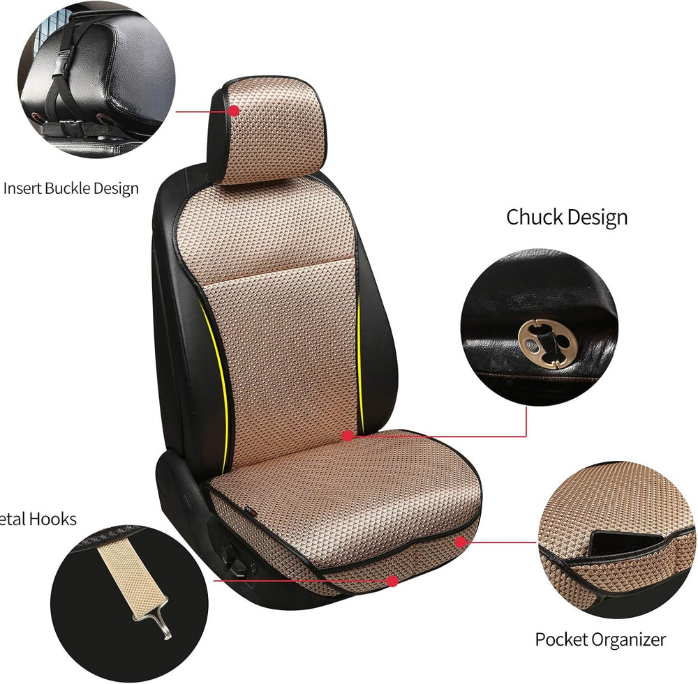 Auto Newer Luxury Breathable Car Seat Cover Fit Four Seasons, Universal Front...
