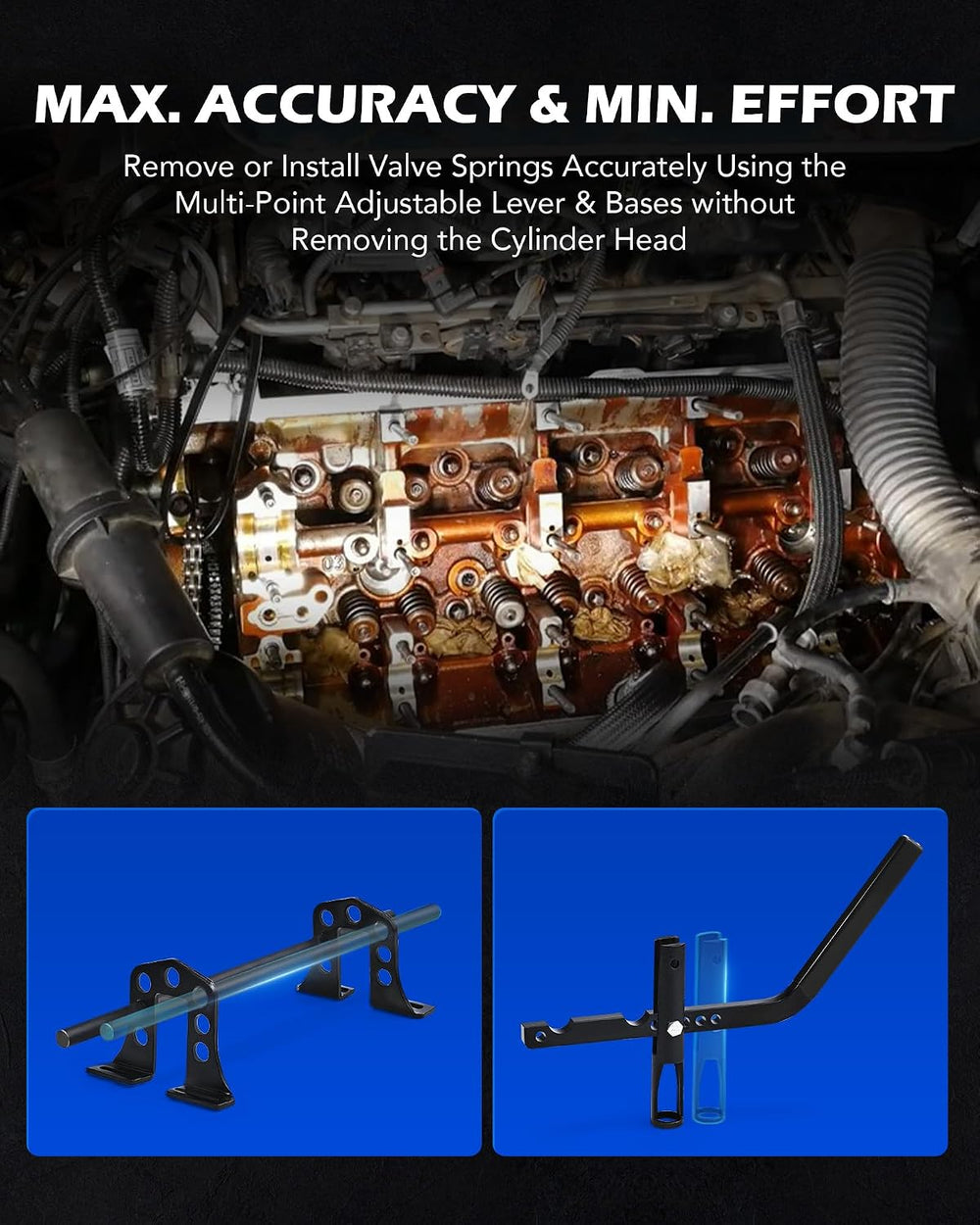OMT Valve Spring Compressor, Valve Stem Tool Valve Holder Tool Valve Keeper