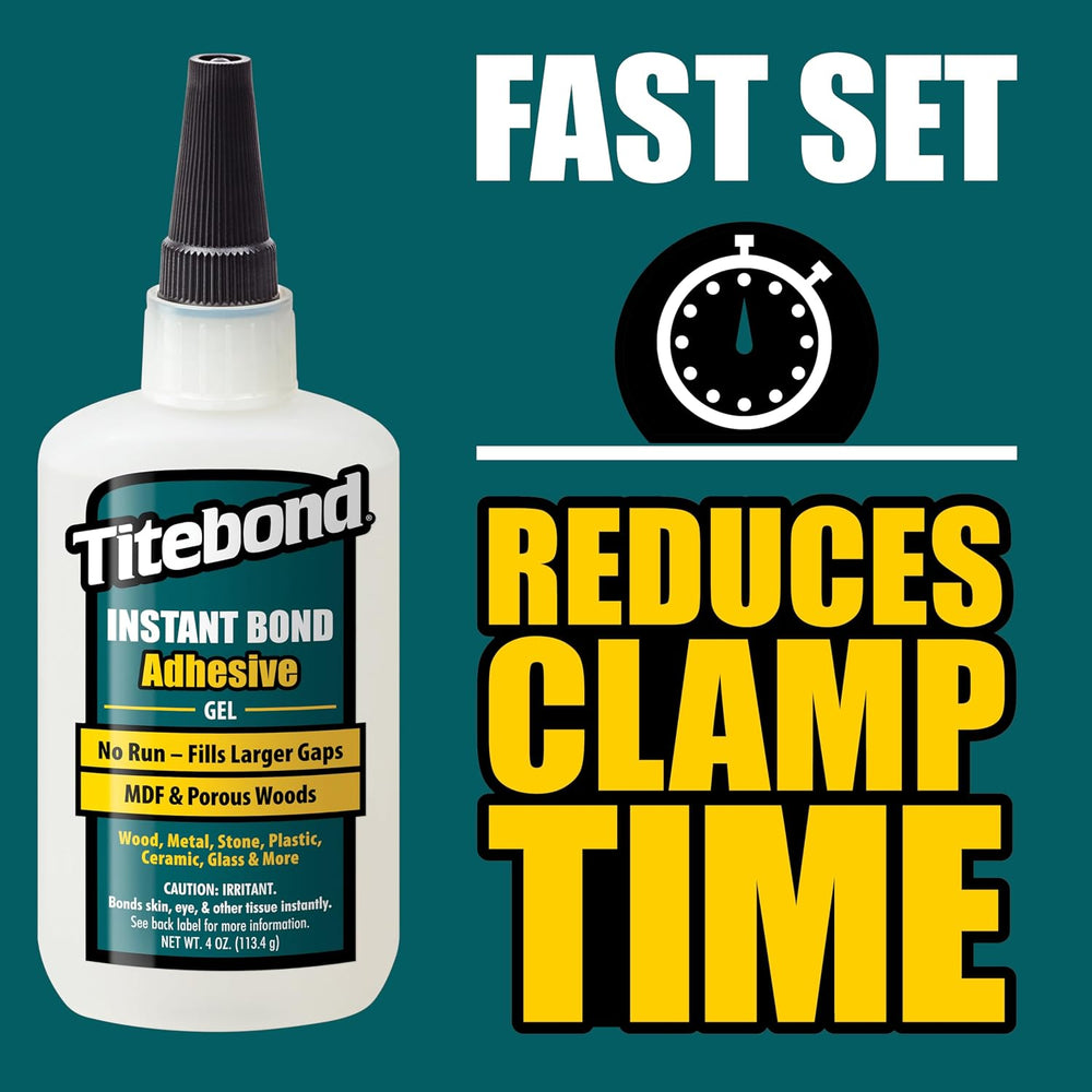 Titebond Instant Bond Gel CA Super Glue – Ethyl Cyanoacrylate Adhesive for Wo...
