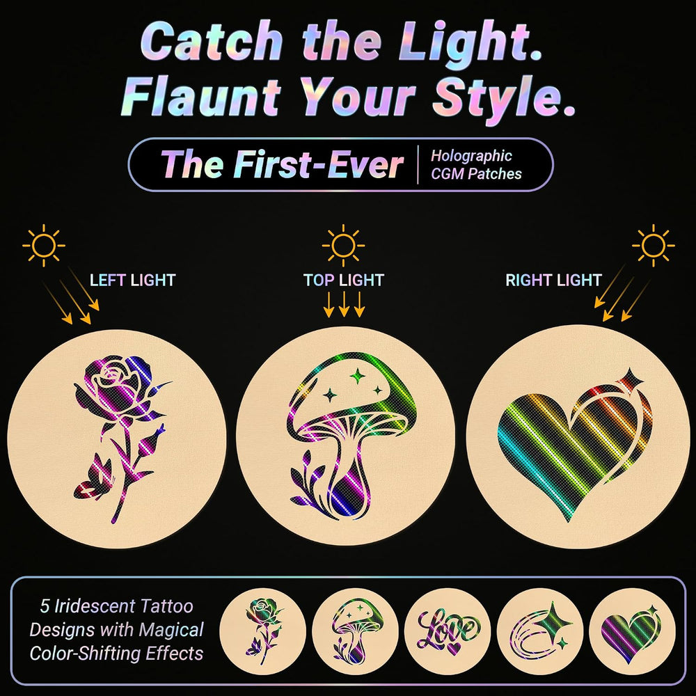 20 Pack/10 Tattoo Designs, Amolyfe Dexcom G7 & Stelo Overpatches Waterproof