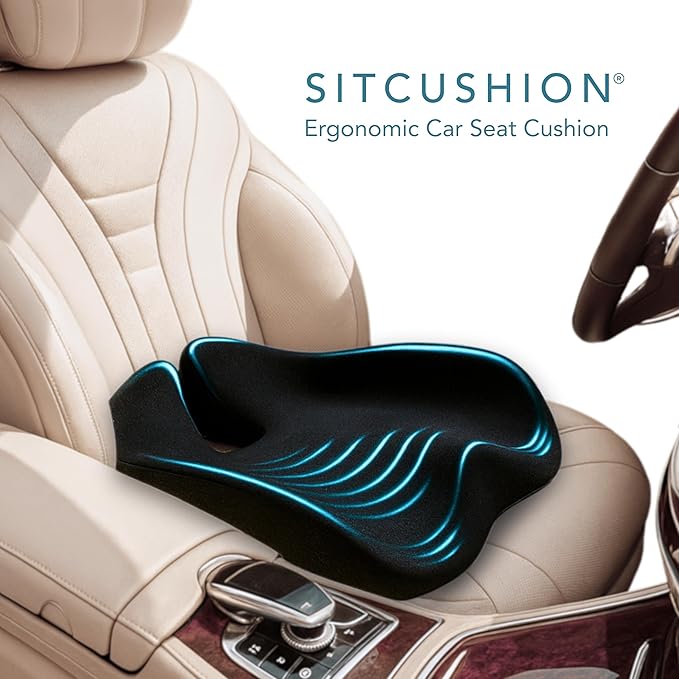 Car Seat Cushion for Driving — Orthopedic Memory Foam Car Seat Pad for Sciatica