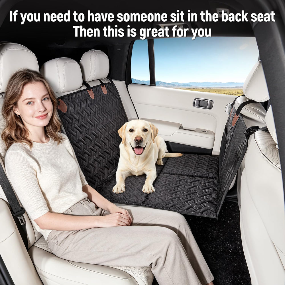 Dog Car Seat Cover for Back Seat with Hard Bottom Extender