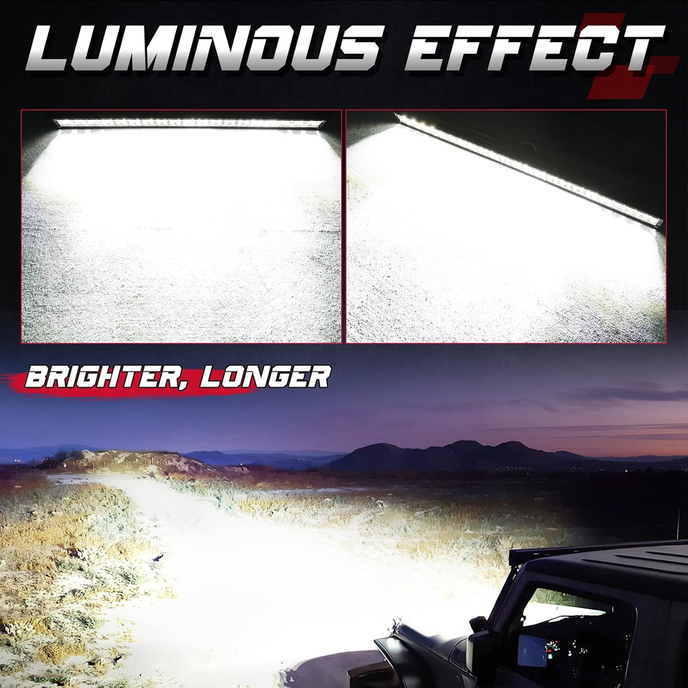 OFFROADTOWN 50 Inch 660W LED Light Bar with Wiring Harness and Black Cover