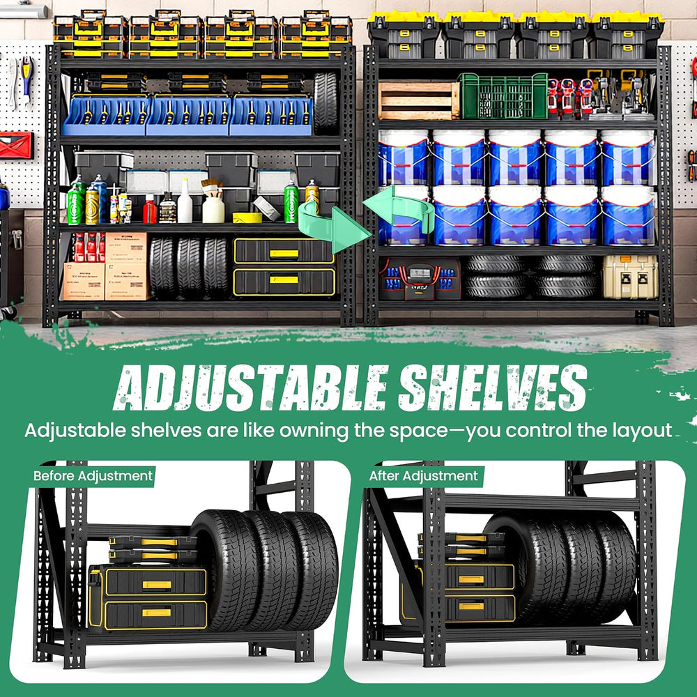 4-Tier Heavy Duty Garage Shelving,Industrial Shelving for Home & Business...