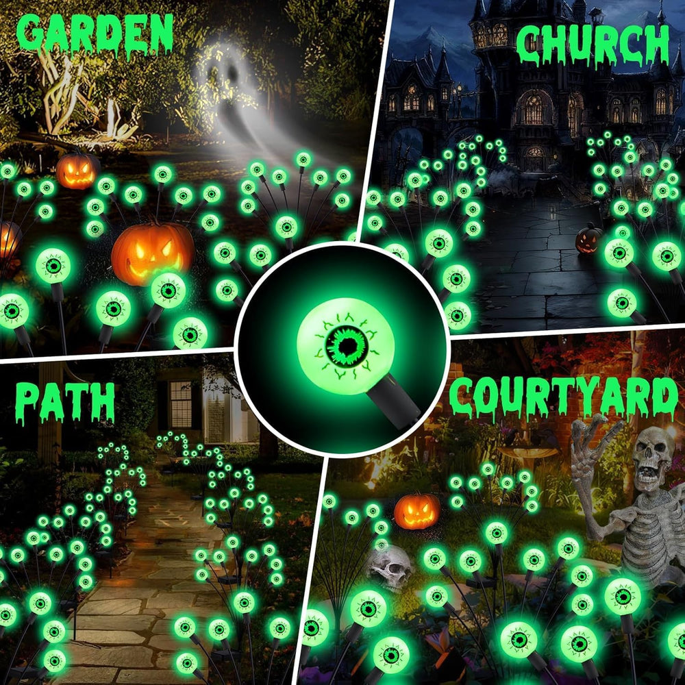 ASMAD Halloween Decorations Outdoor Solar Scary Eyeball Lights,8Pack 64LEDs