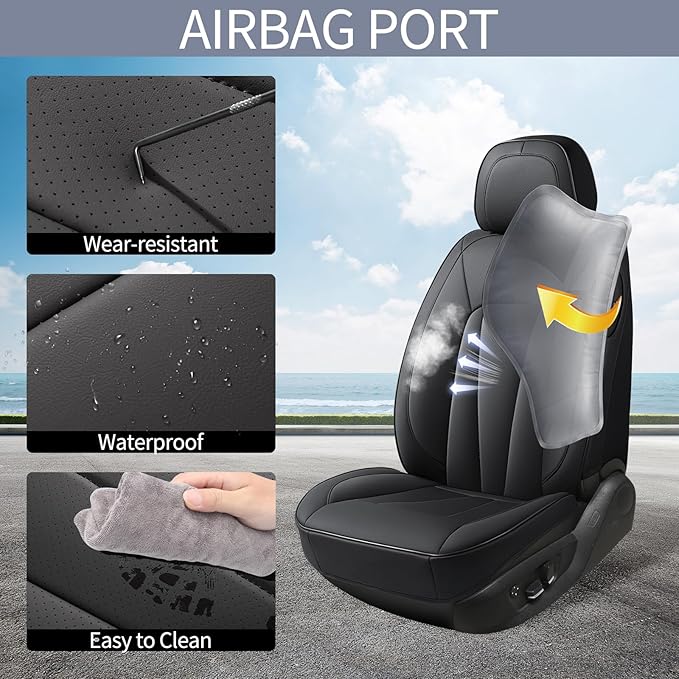 Front Car Seat Covers, Waterproof Leather Car Seat Covers, Comfortable