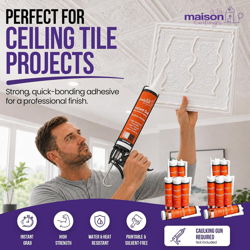 À LA MAISON CEILINGS Instant Grab - Ceiling Tile Wall Panel & Crown Moldi...