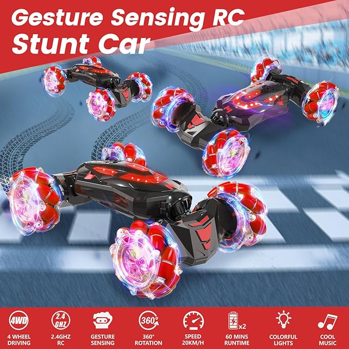Gesture Sensing RC Stunt Car, Remote Control Car Toys