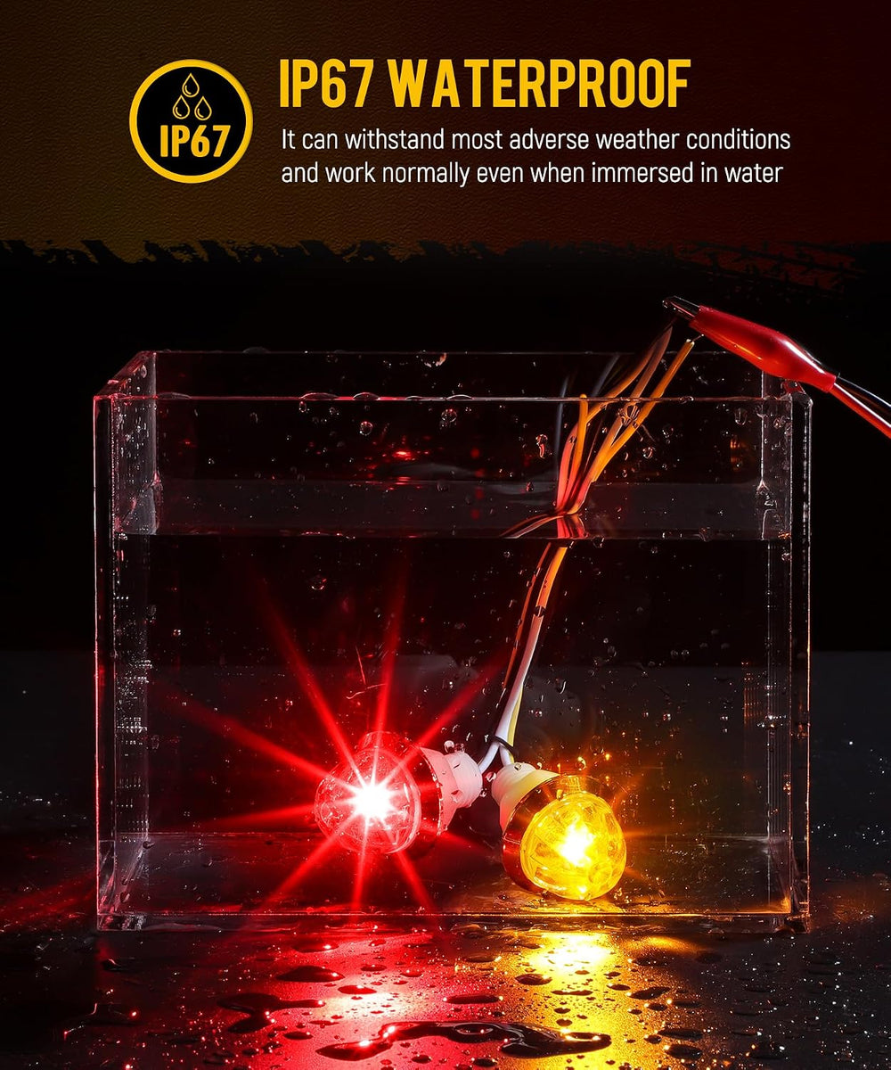 Partsam 10Pcs Mini Watermelon Lights, 3/4 Inch Strobe ＆ Constant Dual Functio...