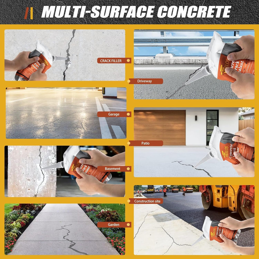 Concrete Crack Filler, 9Packs Premium Concrete Crack Sealant, Weather-Resista...