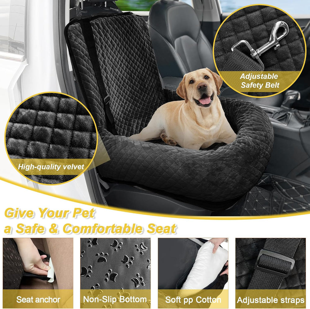 Dog Car Seat for Small Medium Dogs,Detachable Washable Travel Safety Pet Boos...