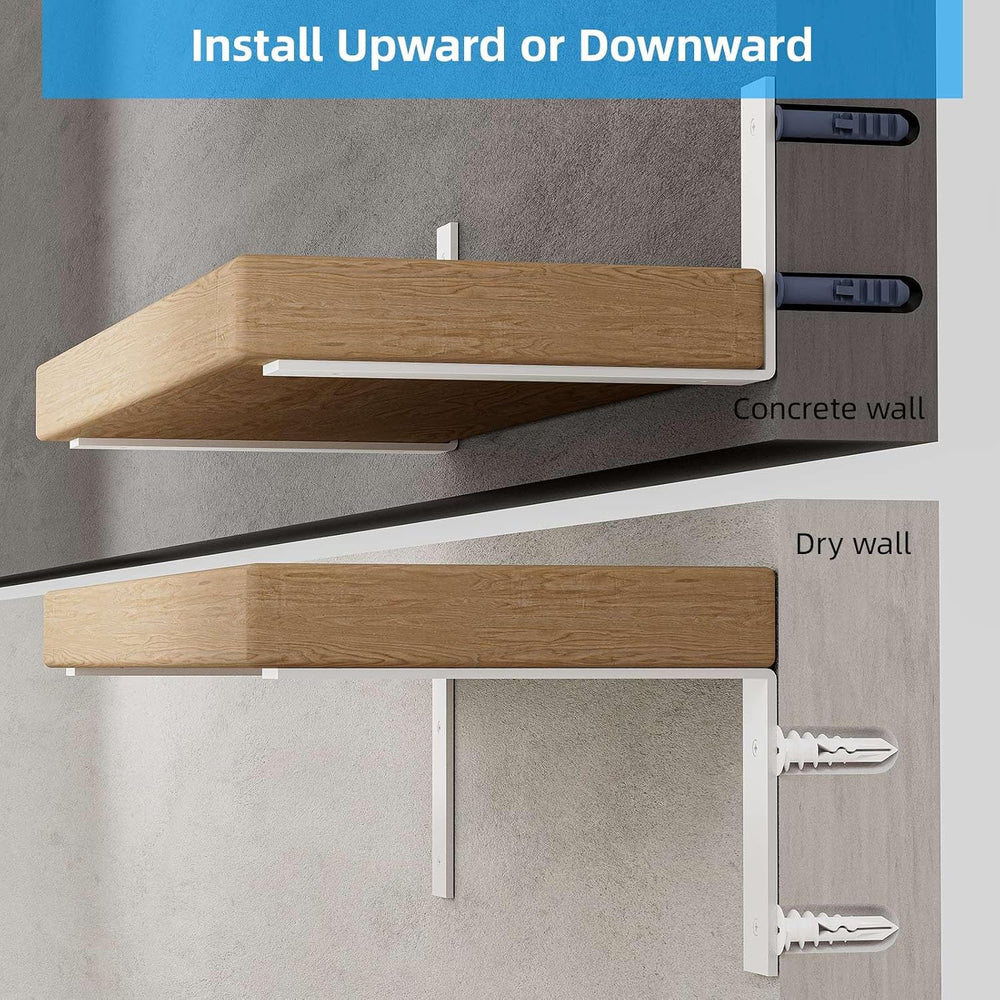 Shelf Bracket, Heavy Duty Floating Shelf Brackets 10-Inch Long, 6-Pack Bracke...