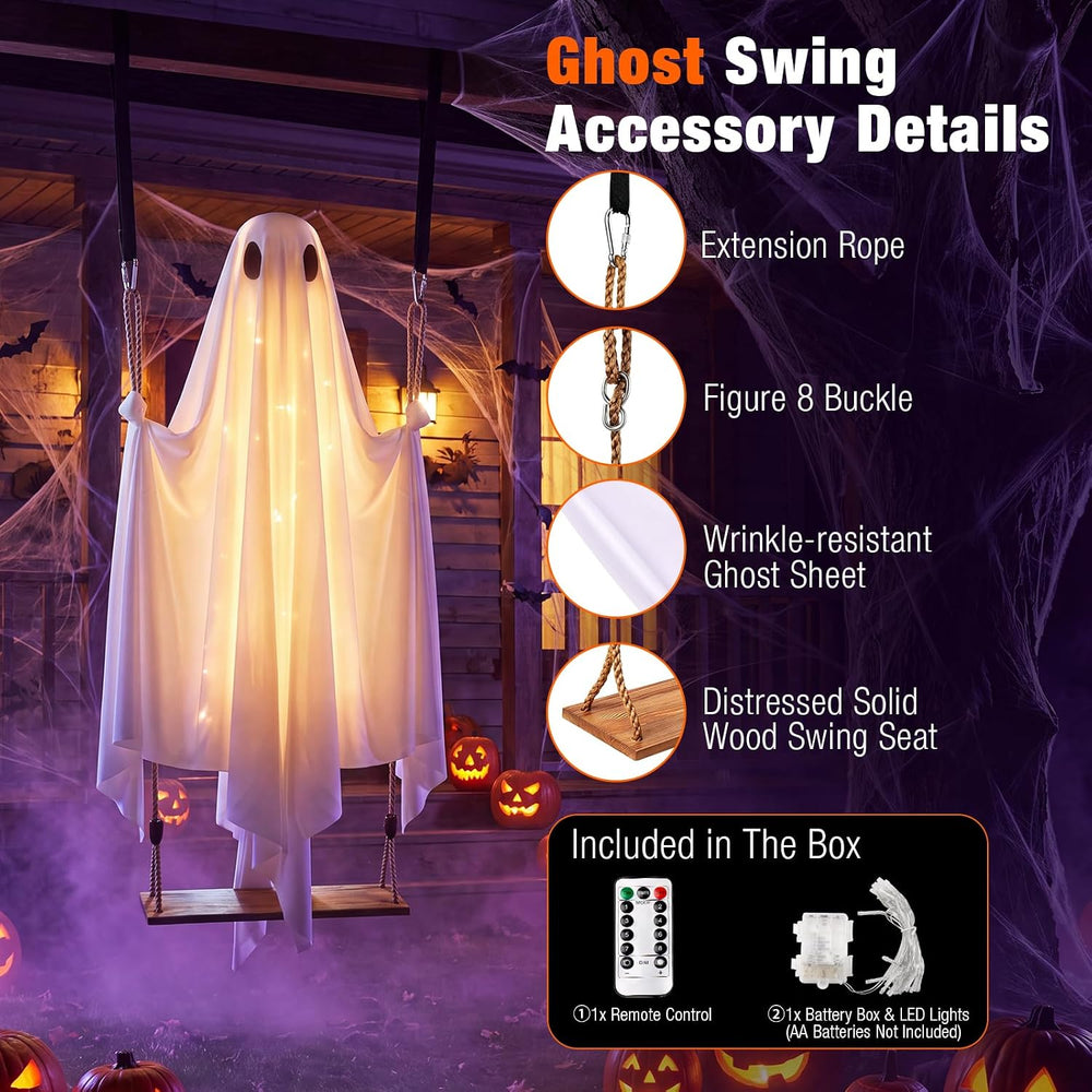 Eoubed Halloween Decorations Outdoor 6FT Large Hanging Swinging Ghost Decor