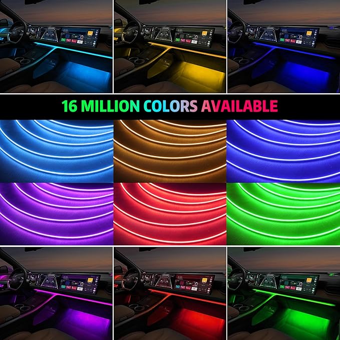 Acrylic Interior Car LED Strip Light, AMKI Car Neon Light