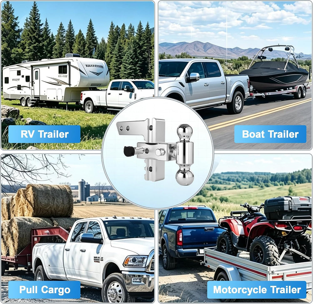 Adjustable Trailer Hitch for 2 Inch Receiver,Tow Hitches with 10-Inch Drop