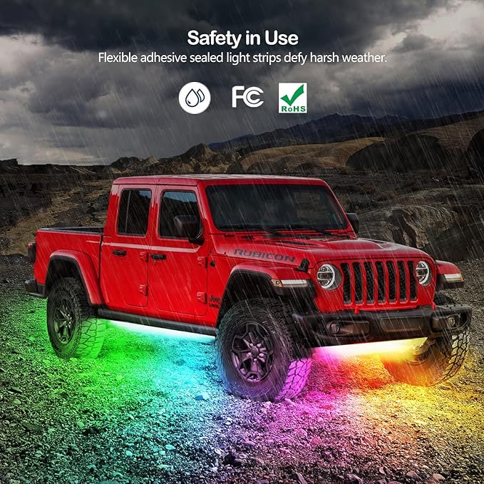 Underglow Led Lights for Cars, Waterproof Underglow Kit for Cars (6 pcs)
