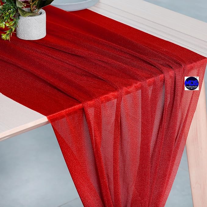 MDS Halloween Chiffon Table Runner - 10 Pack, 29 x 120 Inches, 10ft Each - Sh...