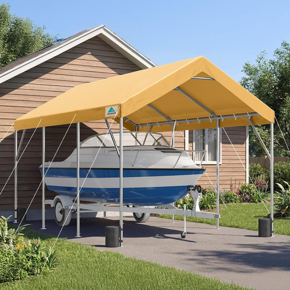 ADVANCE OUTDOOR 12x20 ft Heavy Duty Carport Potable Car Canopy Garage Party T...