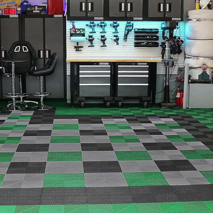 VEVOR Interlocking Drainage Mat, 12” x 12” Modular Interlocking Cushion (24 Pcs)